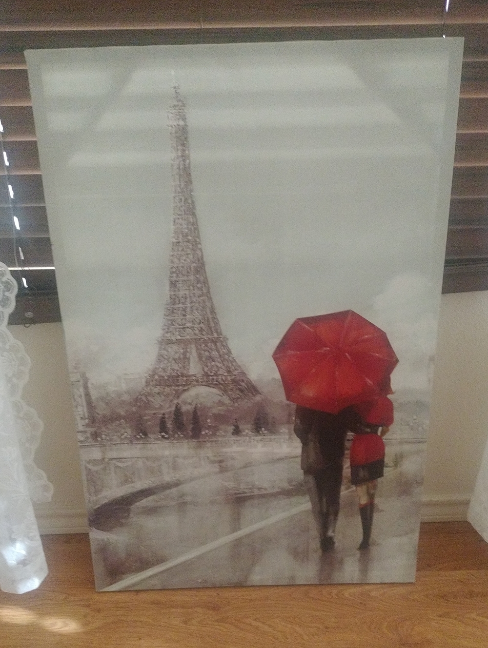 Red Umbrella Paris Wall Art Canvas